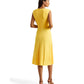 Vestido de malha Ralph Lauren feminino com frente torcida, amarelo, tamanho 12