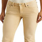 Calça jeans reta Ralph Lauren feminina, cintura média, marrom, tamanho 10