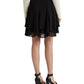Saia Ralph Lauren Crinkle Georgette Feminina Preta Tamanho 6