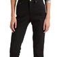Calça jeans skinny Ralph Lauren feminina bordada, cintura alta, preta, tamanho 16