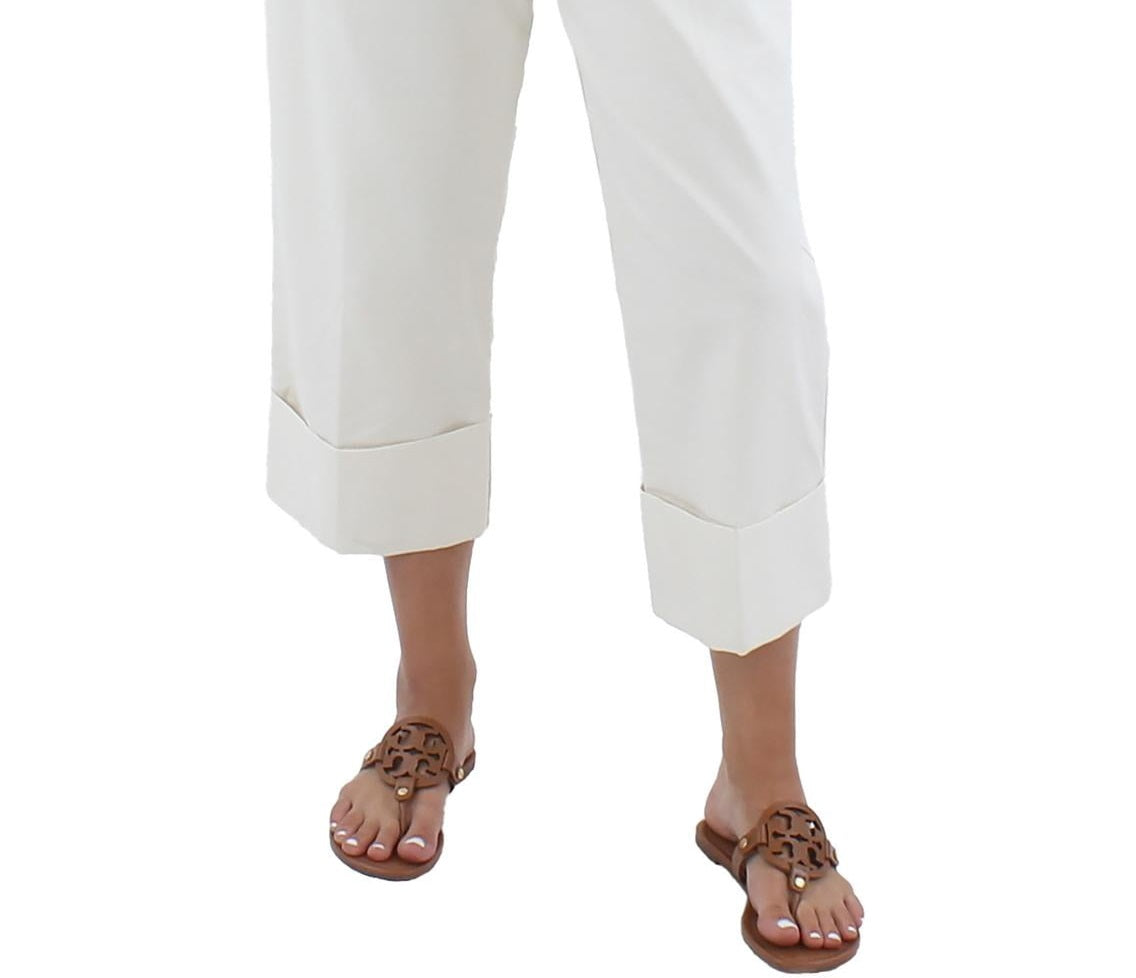 Calça Ralph Lauren Feminina Pregueada Stretch no Tornozelo Branca