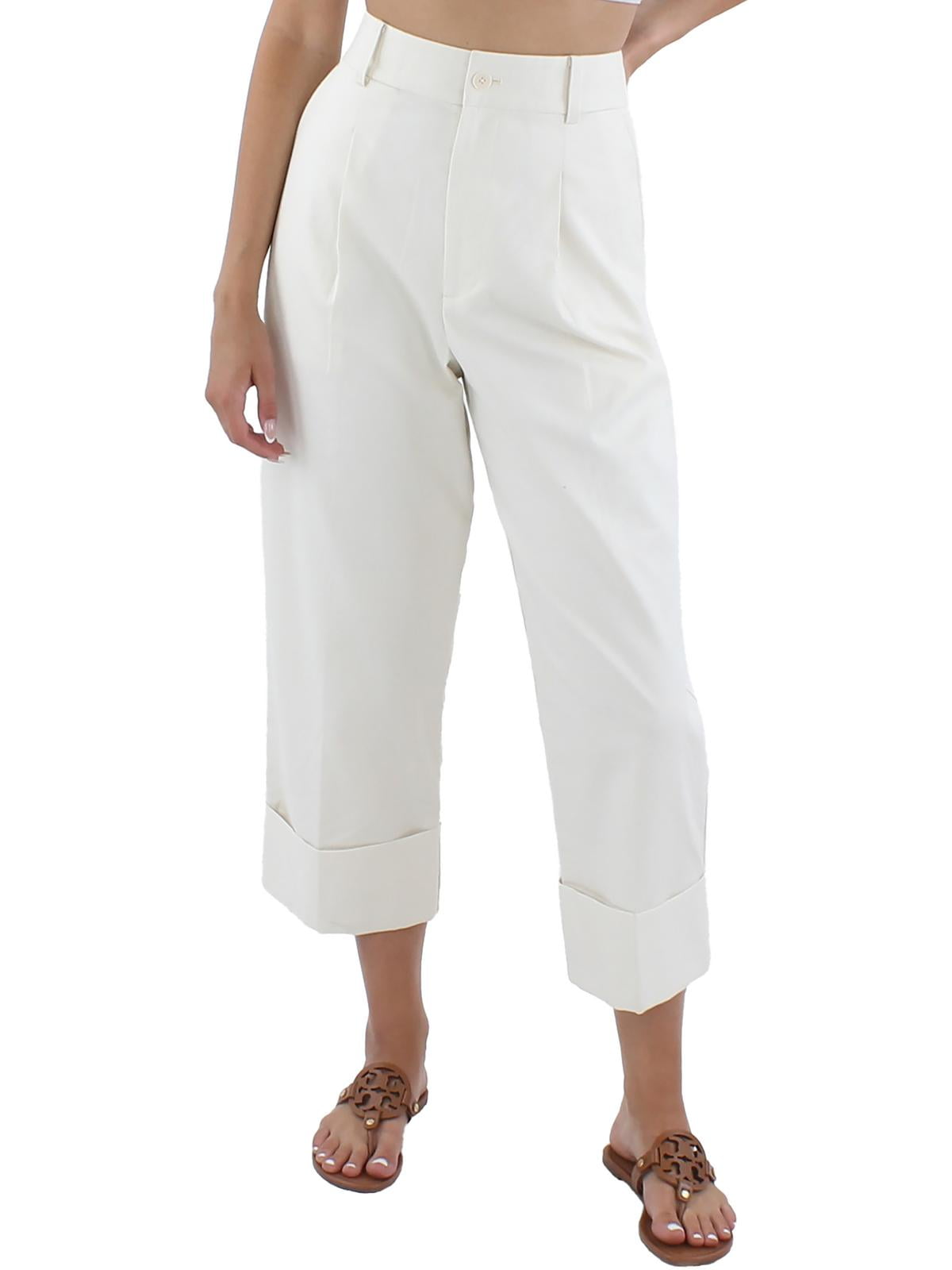 Calça Ralph Lauren Feminina Pregueada Stretch no Tornozelo Branca