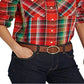 Camisa Ralph Lauren Feminina Algodão Madras Laranja Tamanho X-G