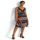 Vestido Ralph Lauren Feminino Listrado Crinkle Georgette Sem Mangas Preto Tamanho 10