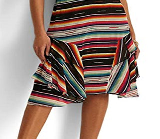 Vestido Ralph Lauren Feminino Listrado Crinkle Georgette Sem Mangas Preto Tamanho 10