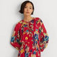 Vestido Ralph Lauren Feminino Floral Crinkle Georgette Manga Longa Azul Tamanho 6 Petite