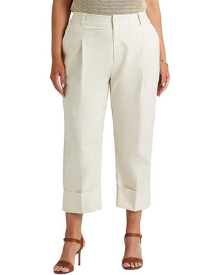 Ralph Lauren Women's Stretch Cotton Ankle Pants White Size 18W