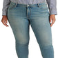 Calça jeans skinny Ralph Lauren feminina de cintura alta, azul, tamanho 16W