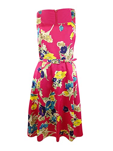 Vestido de coquetel com cinto floral Ralph Lauren feminino, rosa, tamanho 6