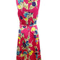 Vestido de coquetel com cinto floral Ralph Lauren feminino, rosa, tamanho 6