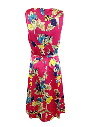 Vestido de coquetel com cinto floral Ralph Lauren feminino, rosa, tamanho 6