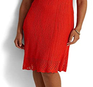 Vestido Ralph Lauren Pointelle Manga Curta Feminino Laranja Tamanho Pequeno