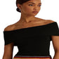 Suéter Ralph Lauren Feminino Ombro a Ombro Preto Tamanho Pequeno Extra Pequeno