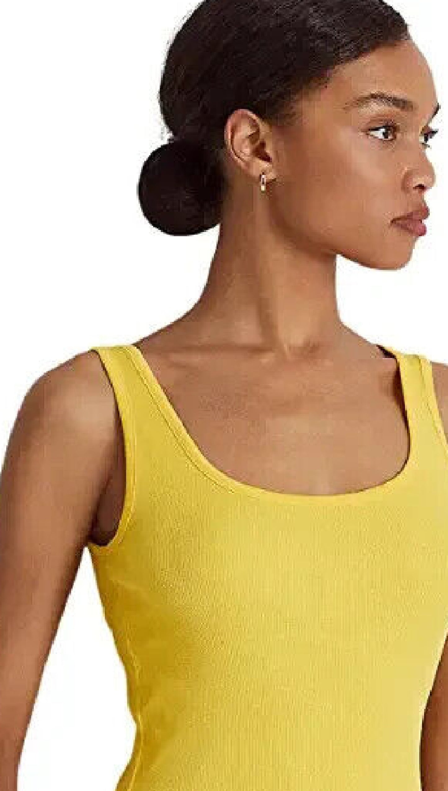 Camiseta regata feminina Ralph Lauren Cotton Blend, amarela, tamanho X-G