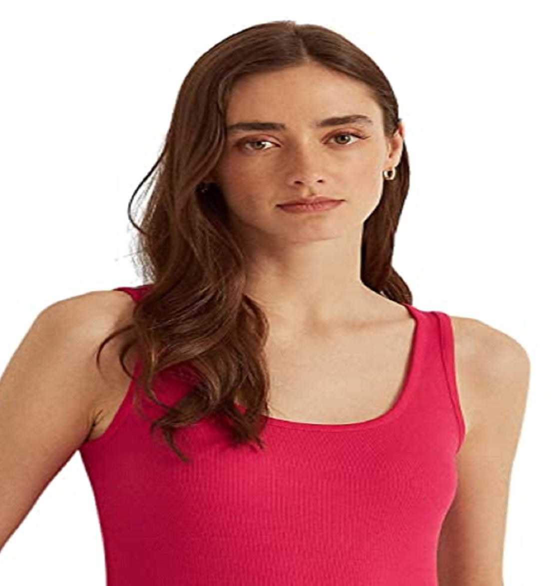 Camiseta regata feminina Ralph Lauren de algodão misto rosa tamanho pequeno