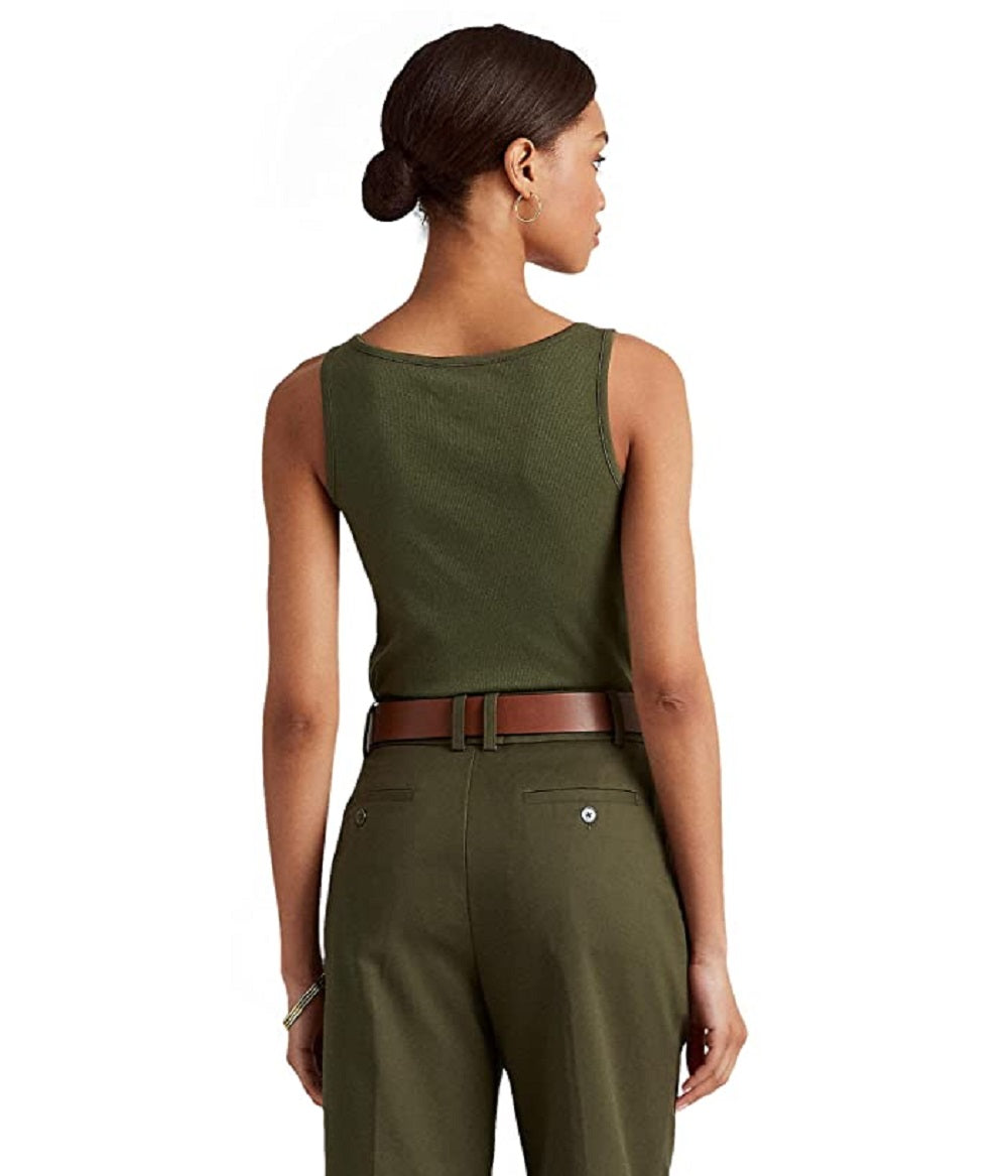 Regata Ralph Lauren Feminina de Algodão Misto Verde Tamanho Grande