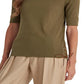 Blusa Ralph Lauren Feminina de Algodão Elástico com Decote Canoa Verde Tamanho X-G