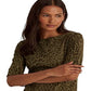 Blusa Ralph Lauren Feminina com Estampa Ocelot e Algodão Elástico, Gola Canoa, Verde, Tamanho X-G