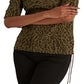 Blusa Ralph Lauren Feminina com Estampa Ocelot e Algodão Elástico, Gola Canoa, Verde, Tamanho X-G
