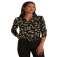 Camisa Ralph Lauren Feminina Floral Stretch Jersey Preta Tamanho Grande