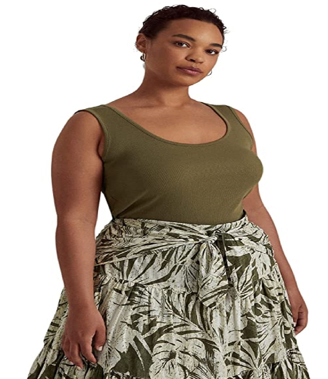 Regata Ralph Lauren Feminina de Algodão Elástico Verde Tamanho 3X