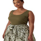 Regata Ralph Lauren Feminina de Algodão Elástico Verde Tamanho 3X