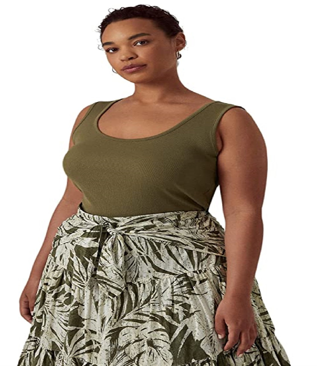 Regata Ralph Lauren Feminina de Algodão Elástico Verde Tamanho 3X