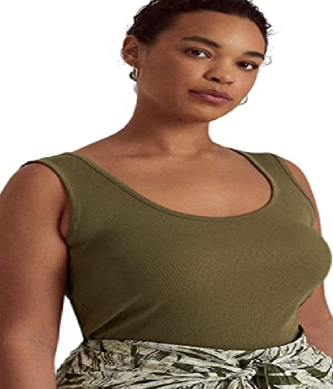 Regata Ralph Lauren Feminina de Algodão Elástico Verde Tamanho 3X