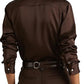 Camisa Ralph Lauren Charmeuse de cetim feminina marrom tamanho pequeno