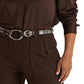 Camisa Ralph Lauren Charmeuse de cetim feminina, marrom, tamanho X-S