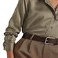 Camisa Ralph Lauren Charmeuse de cetim feminina, verde, tamanho pequeno