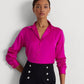 Camisa Ralph Lauren Charmeuse de cetim feminina rosa tamanho X-S