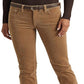 Calça Ralph Lauren Feminina Veludo Cotelê Cintura Média Reta Marrom Tamanho 12