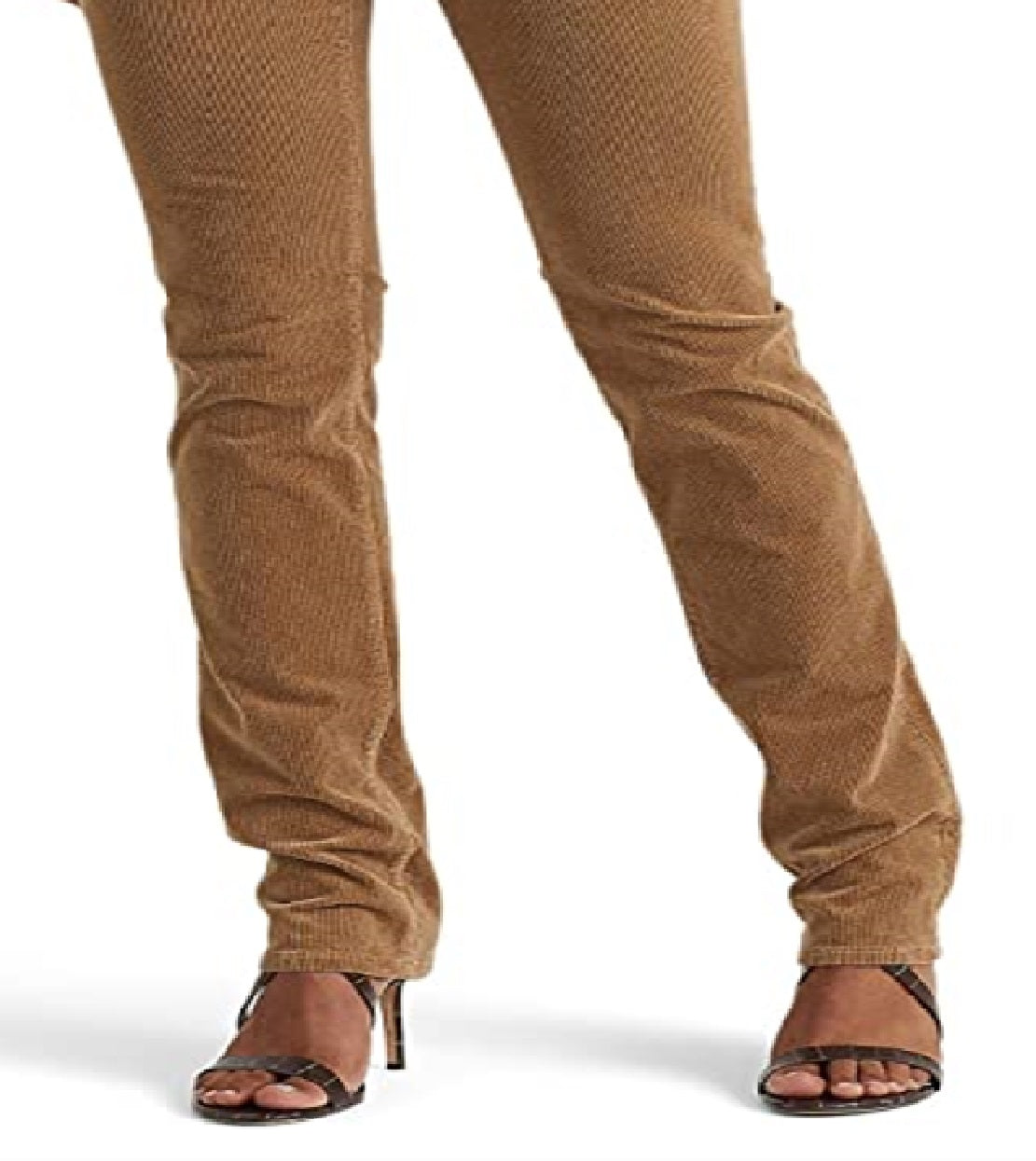 Calça Ralph Lauren Feminina Veludo Cotelê Cintura Média Reta Marrom Tamanho 12
