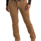 Calça Ralph Lauren Feminina Veludo Cotelê Cintura Média Reta Marrom Tamanho 8