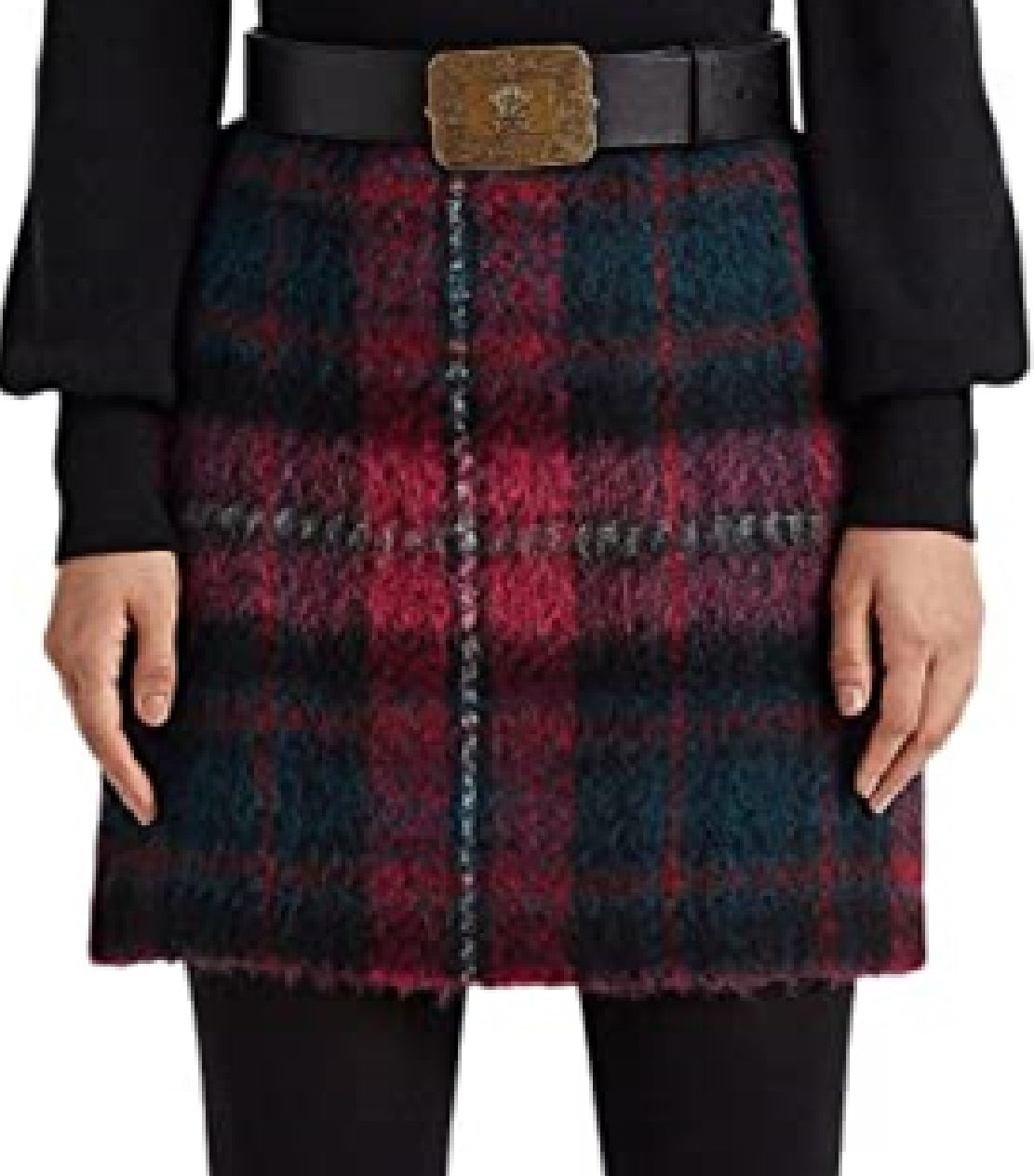 Saia lápis xadrez Ralph Lauren feminina, rosa, tamanho 2