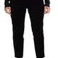 Calça skinny de veludo elástico Ralph Lauren feminina, preta, tamanho 8