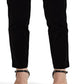 Calça skinny de veludo elástico Ralph Lauren feminina, preta, tamanho 8