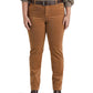 Calça reta Ralph Lauren feminina de veludo cotelê, cintura média, marrom, tamanho 16W