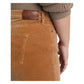 Calça reta Ralph Lauren feminina de veludo cotelê, cintura média, marrom, tamanho 16W