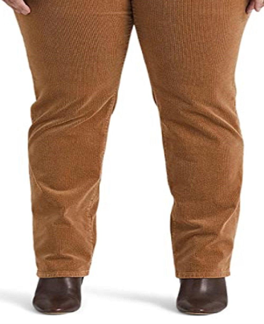 Calça Ralph Lauren Feminina Veludo Cotelê Cintura Média Reta Marrom Tamanho 20W