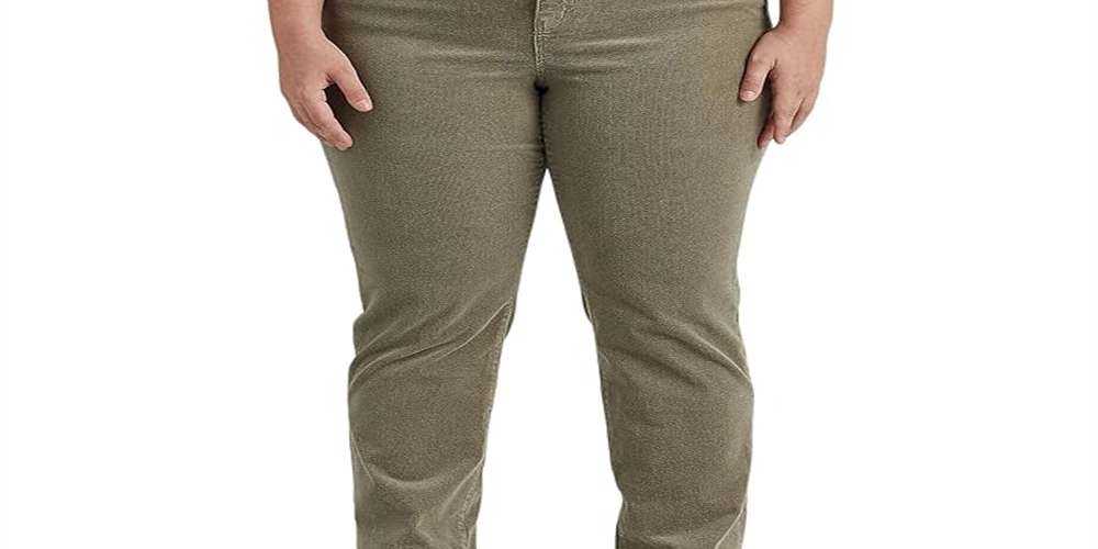 Calça Ralph Lauren Masculina Corduroy Cintura Média Reta Verde Tamanho 16W