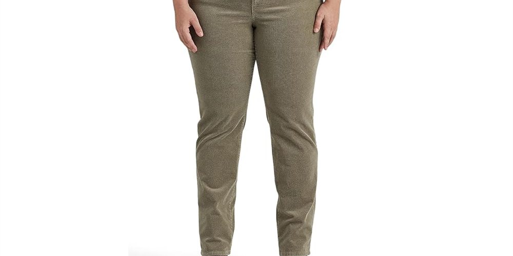 Calça Ralph Lauren Feminina Veludo Cotelê Cintura Média Reta Verde Tamanho 22W
