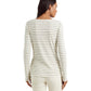 Ralph Lauren Camiseta Henley Listrada Feminina Marrom Tamanho X-G