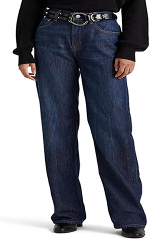 Calça Jeans Ralph Lauren Feminina Cintura Alta Relaxed Straight Azul Tamanho 6