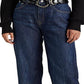 Calça Jeans Ralph Lauren Feminina Cintura Alta Relaxed Straight Azul Tamanho 6