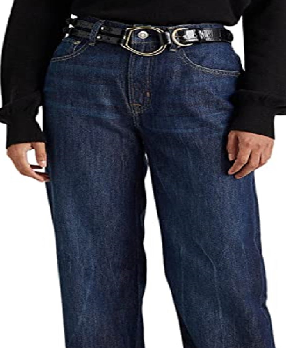 Calça Jeans Ralph Lauren Feminina Cintura Alta Relaxed Straight Azul Tamanho 6