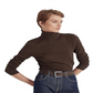 Ralph Lauren Feminino Seda Blend Gola Alta Marrom Tamanho X-G