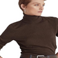 Ralph Lauren Feminino Seda Blend Gola Alta Marrom Tamanho X-G