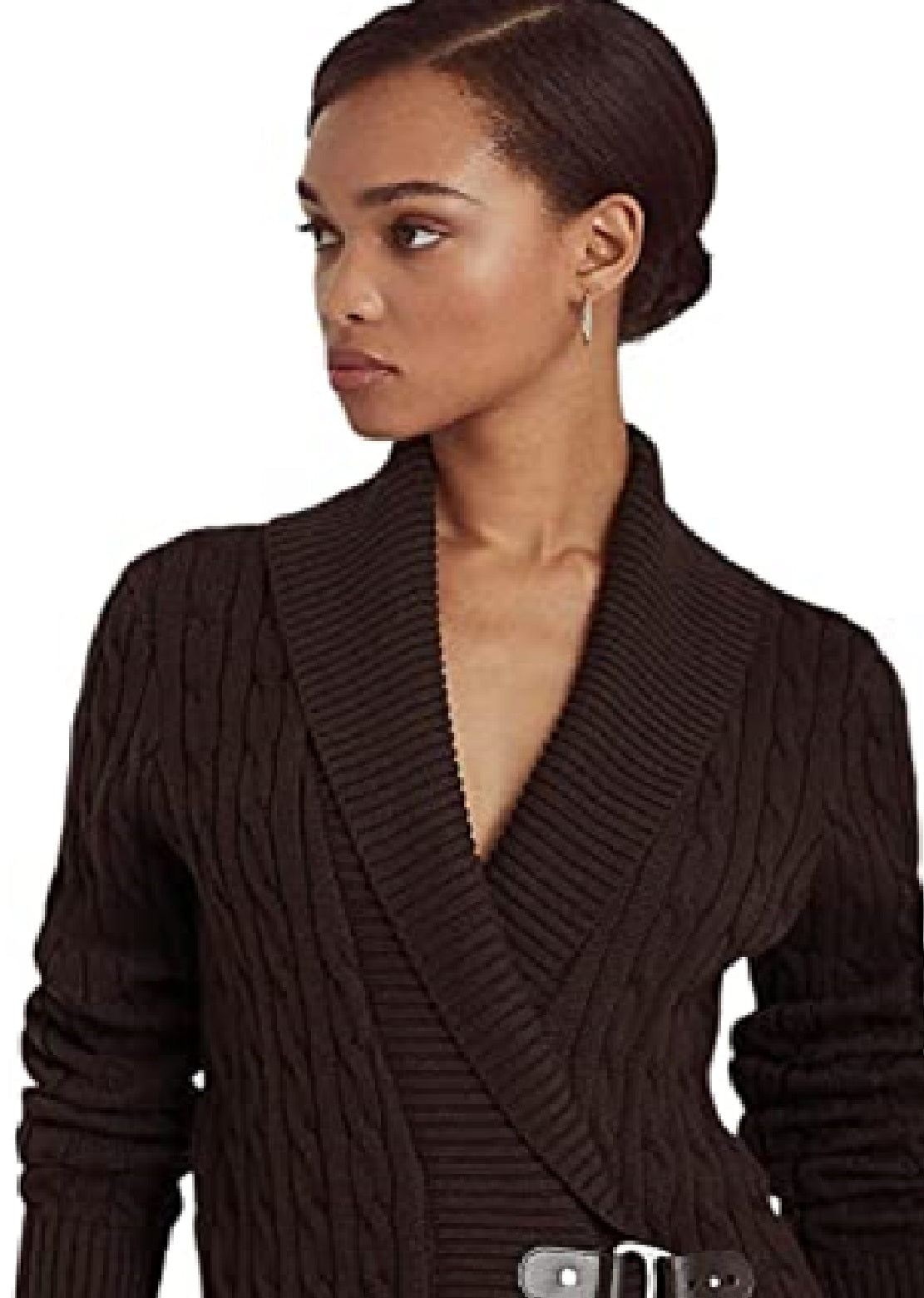 Suéter Ralph Lauren Feminino de Algodão com Fivela Marrom Tamanho X-G